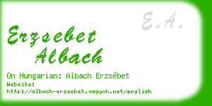 erzsebet albach business card